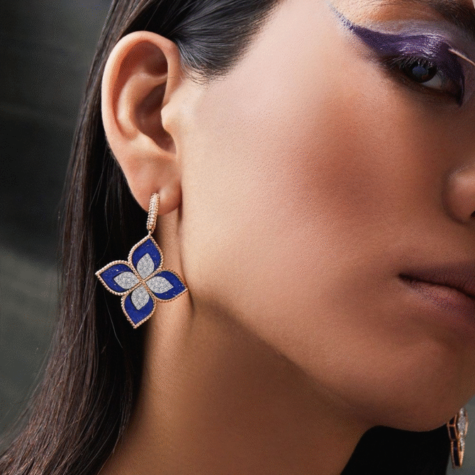 Princess Flower Earring with Diamonds