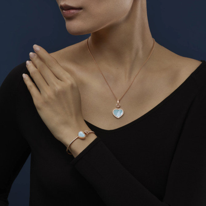 Happy Hearts Bangle, Ethical Rose Gold, Diamonds