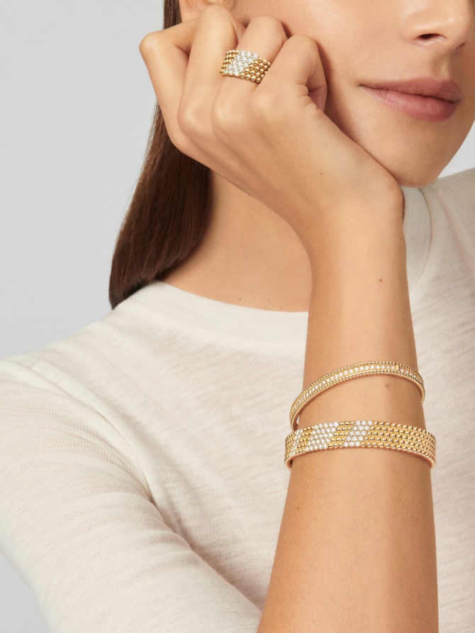 Perlée Diamonds Ring, 5 Rows