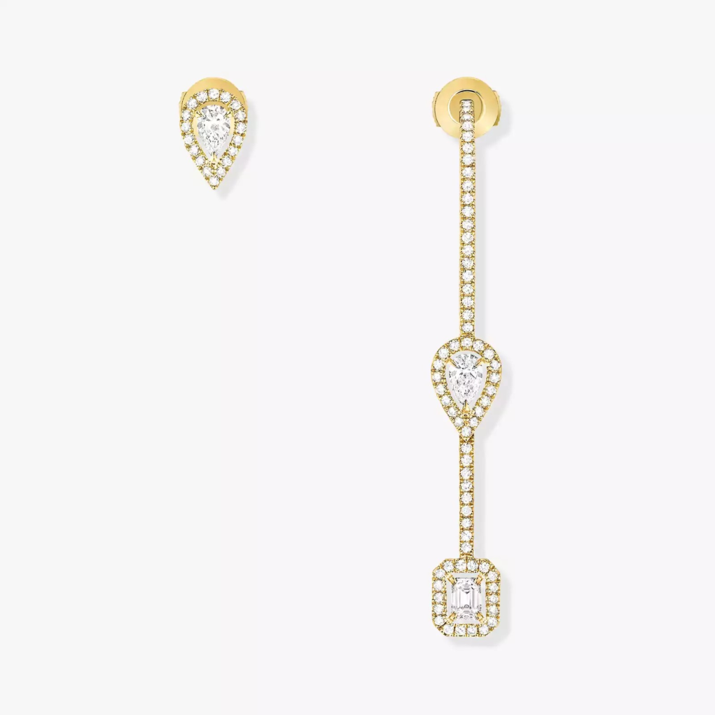 My Twin Hook and Stud 3x0.10ct Earrings