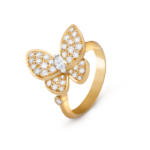 Two Butterfly Ring (Yellow Gold, Diamond)