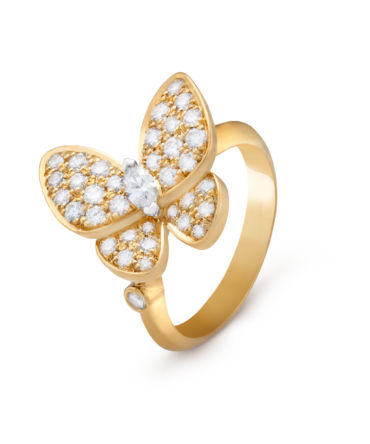 Two Butterfly Ring (Yellow Gold, Diamond)