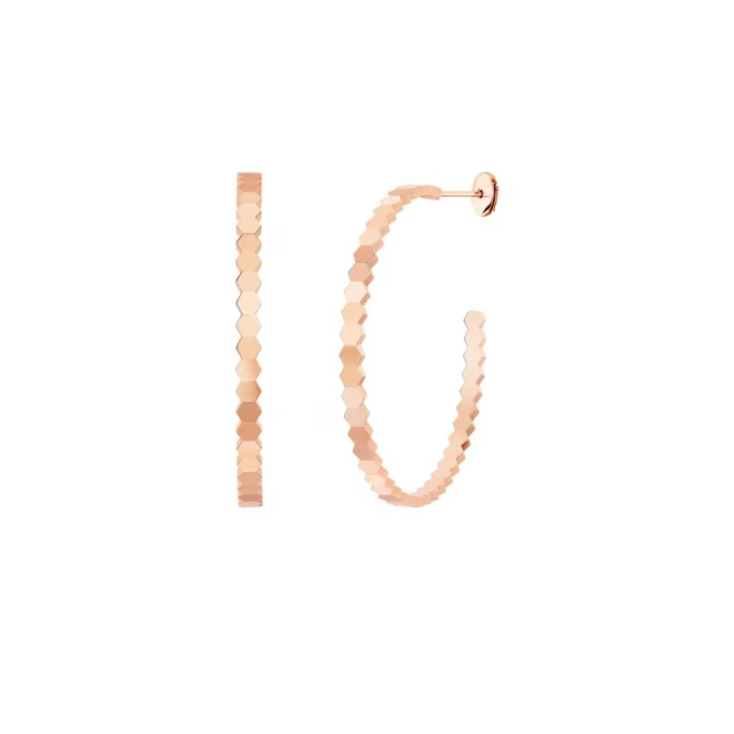 Bee de Chaumet Hoop Earrings, Rose Gold