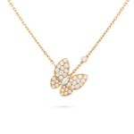 Two Butterfly Pendant (Yellow Gold, Diamond)