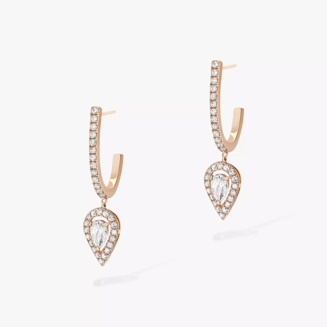 Joy Hoop Earrings Pear Diamond 2x0.10ct