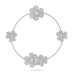 Frivole Bracelet, 5 Flowers (White Gold, Diamond)