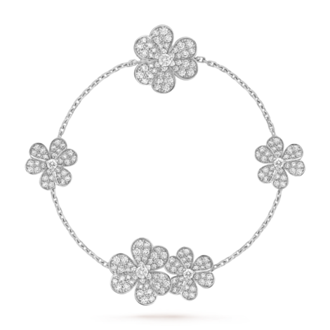 Frivole Bracelet, 5 Flowers (White Gold, Diamond)
