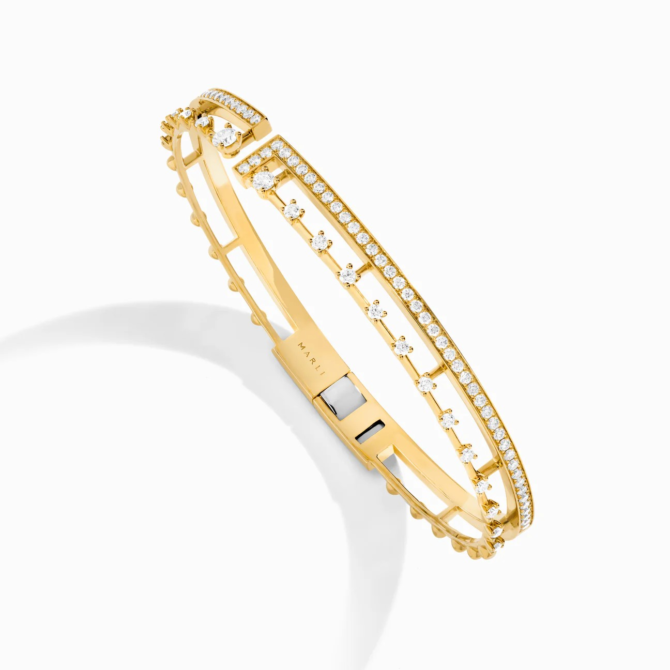 Avenues Open Hinged Bracelet, Diamond