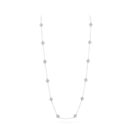 Sweet Alhambra Long Necklace, 16 Motifs (White Gold, Diamond)