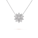 Lotus Clip Pendant, Medium Model (White Gold, Diamond)