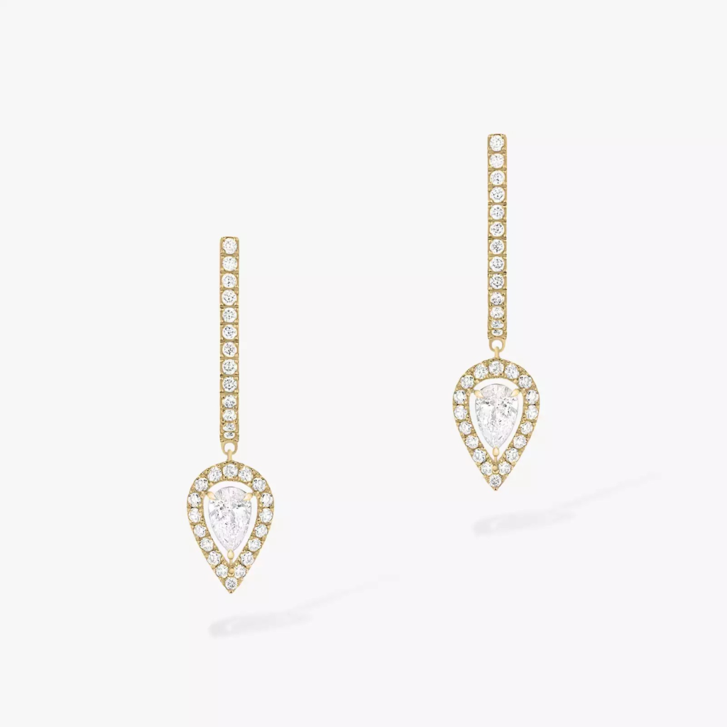 Joy Hoop Earrings Pear Diamond 2x0.10ct