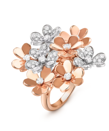 Frivole Ring, 8 Flowers (Rose Gold, Diamond)