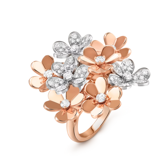 Frivole Ring, 8 Flowers (Rose Gold, Diamond)