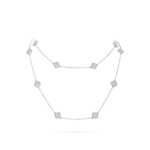 Sweet Alhambra Long Necklace, 16 Motifs (White Gold, Diamond) - Image 3