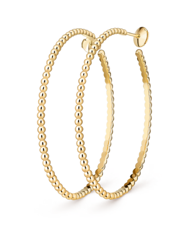 Perlée Pearls of Gold Hoop Earrings, Large Model