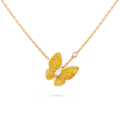 Two Butterfly Pendant  (Yellow gold, Diamond)
