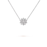 Lotus Pendant, Small Model (White Gold, Diamond)