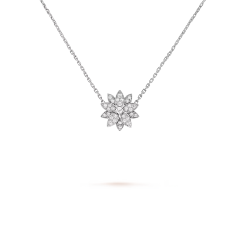 Lotus Pendant, Small Model (White Gold, Diamond)