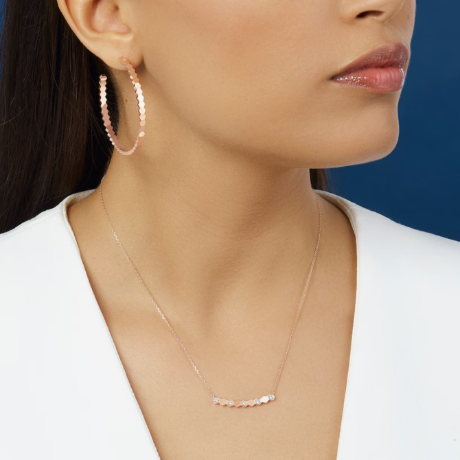 Bee de Chaumet Hoop Earrings, Rose Gold