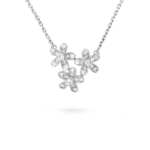 Socrate Pendant, 3 flowers (White Gold, Diamond)