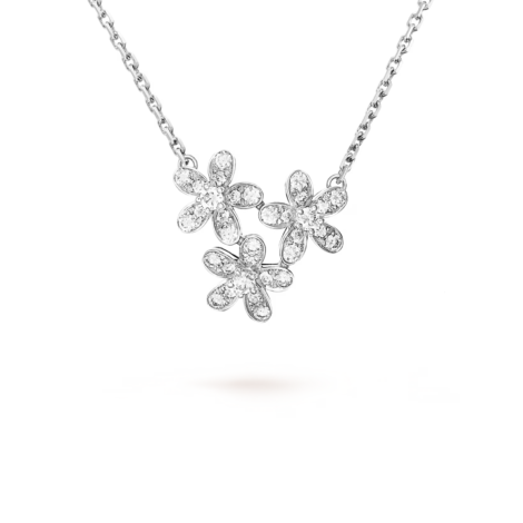 Socrate Pendant, 3 flowers (White Gold, Diamond)