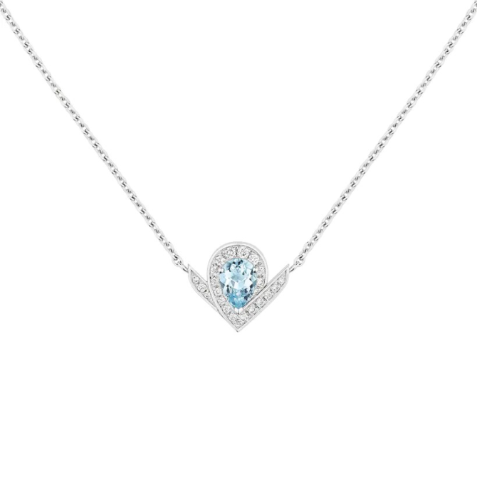 Joséphine Aigrette Pendant, White Gold