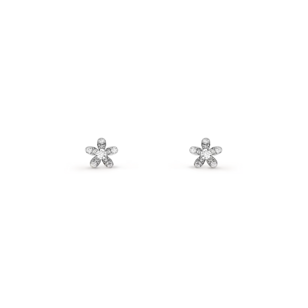 Socrate Earstuds, 1 flower (white gold, Diamond)