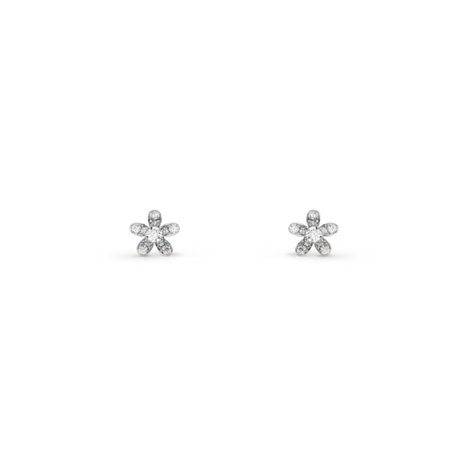 Socrate Earstuds, 1 flower (white gold, Diamond)