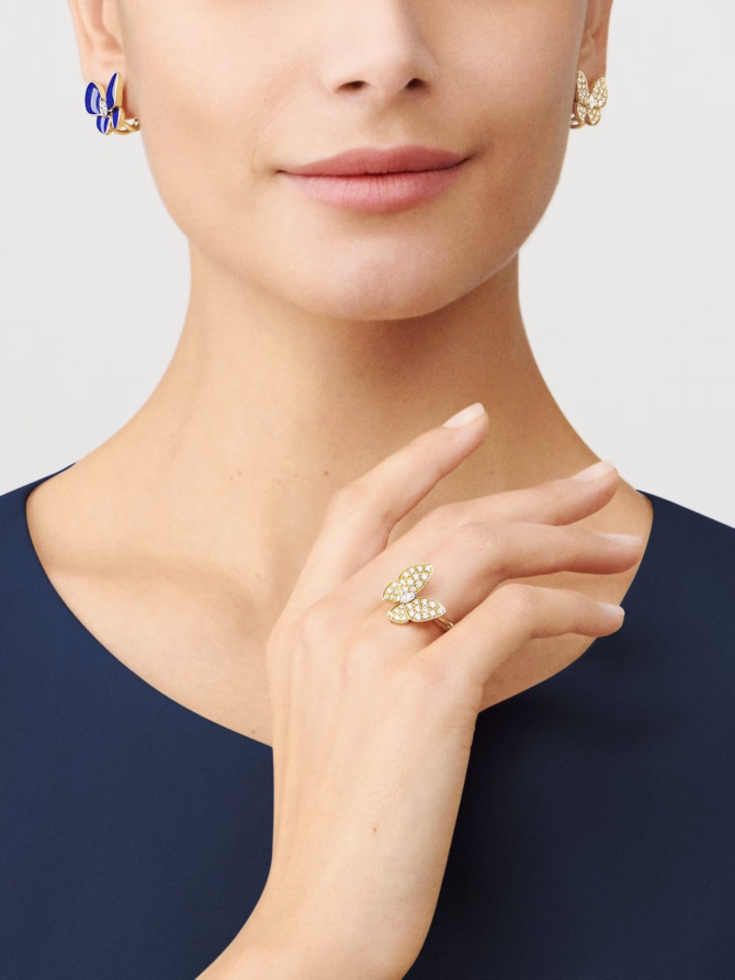Two Butterfly Ring (Yellow Gold, Diamond)