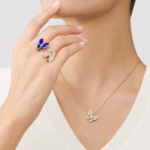 Two Butterfly Pendant (Yellow Gold, Diamond) - Image 2