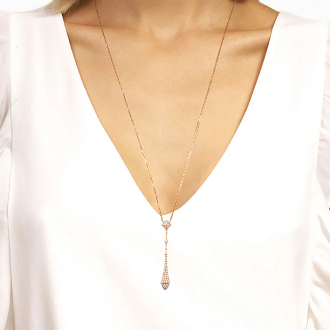 Cleo Full Diamond Teardrop  Pendant