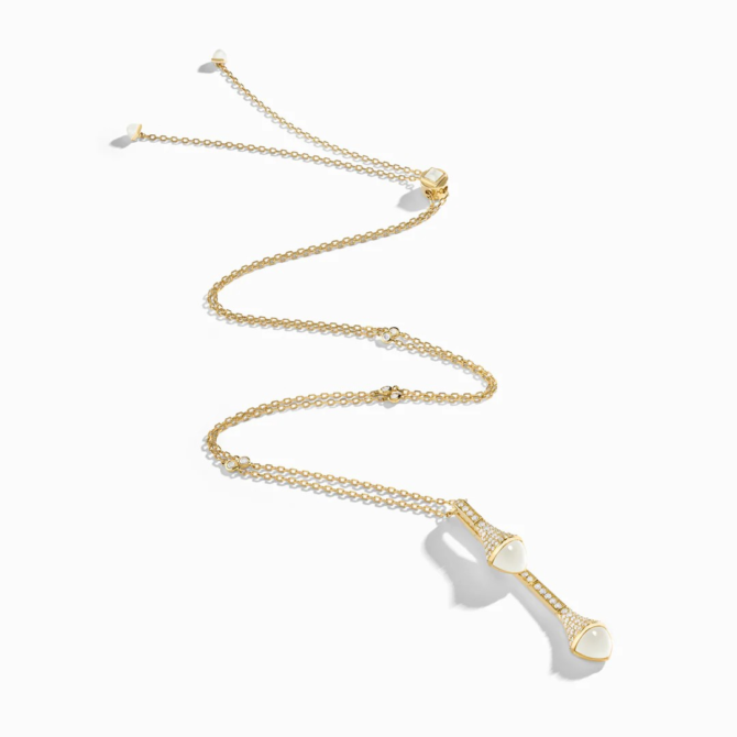 Cleo Long Chain Diamond Drop Pendant Necklace