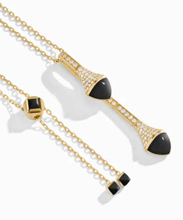 Cleo Long Chain Diamond Drop Pendant Necklace