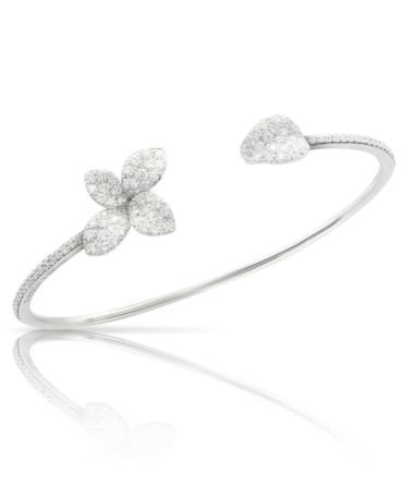 Petit Garden Bracelet, White Gold with Diamonds, Small Flower