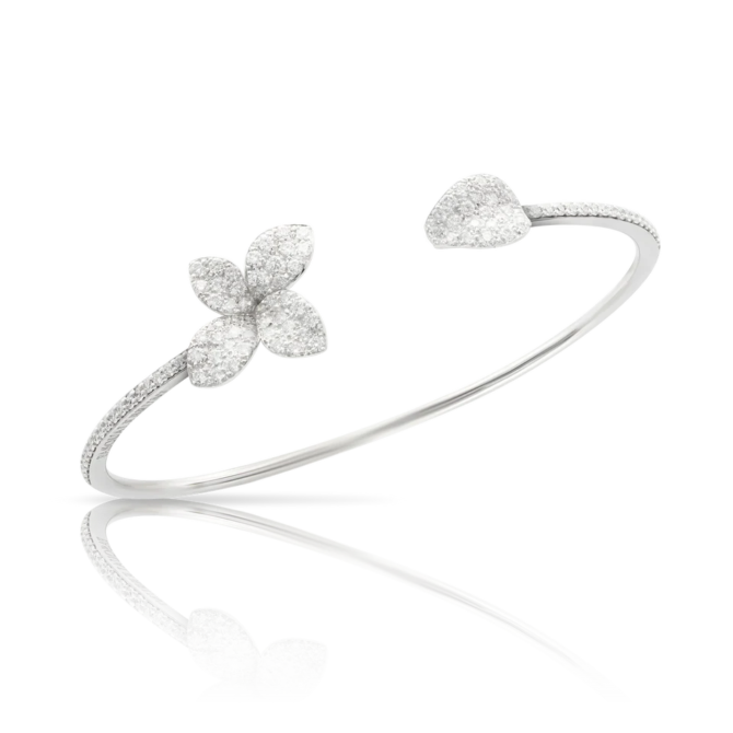 Petit Garden Bracelet, White Gold with Diamonds, Small Flower