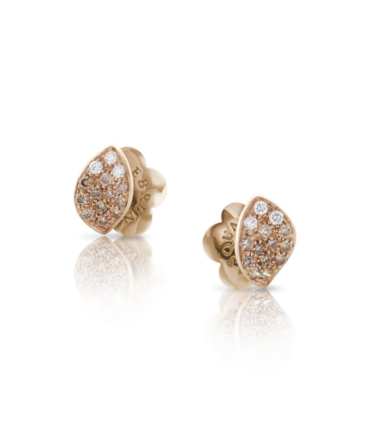 Petit Garden Earring, Rose Gold with Diamonds, Single Leaf