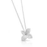 Petit Garden Necklace, White Gold with Diamonds, Small Flower