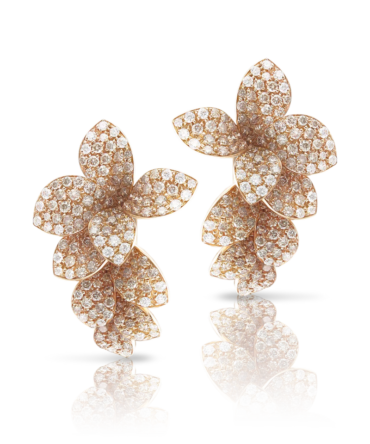 Petit Garden Earrings, Rose Gold with Diamonds