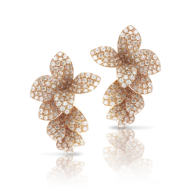 Petit Garden Earrings, Rose Gold with Diamonds
