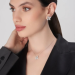 Petit Garden Necklace, White Gold with Diamonds, Small Flower - Image 2