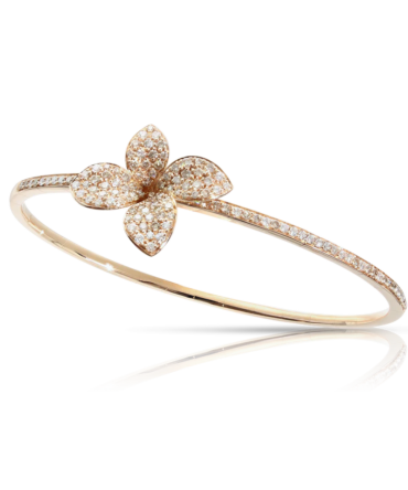Petit Garden Bracelet, Rose Gold with Diamonds, Medium Flower