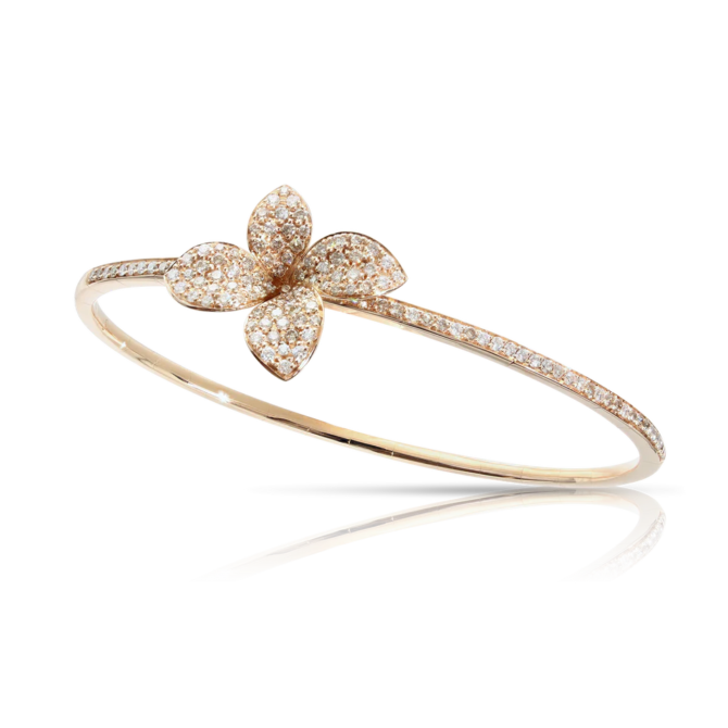 Petit Garden Bracelet, Rose Gold with Diamonds, Medium Flower