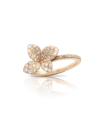 Petit Garden Ring, Rose Gold with Diamonds, Small Flower