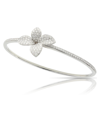 Petit Garden Bracelet, White Gold with Diamonds, Medium Flower