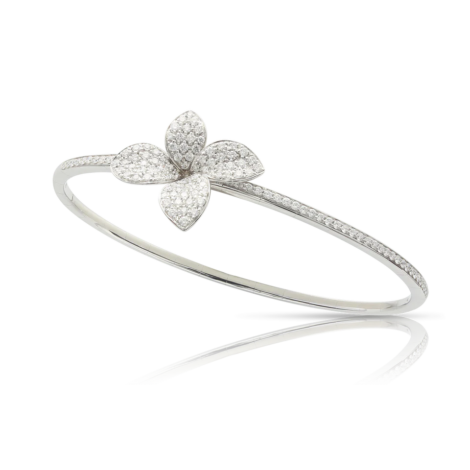 Petit Garden Bracelet, White Gold with Diamonds, Medium Flower