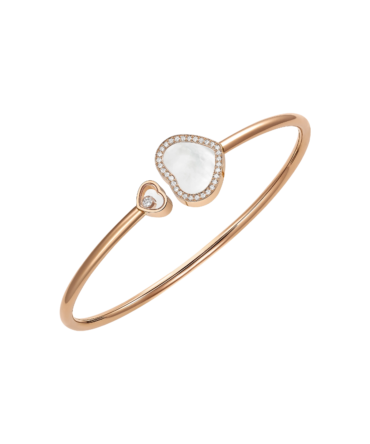 Happy Hearts Bangle, Ethical Rose Gold, Diamonds
