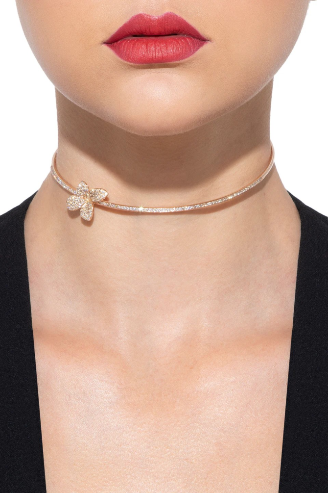 Petit Garden Choker, Rose Gold with Diamonds