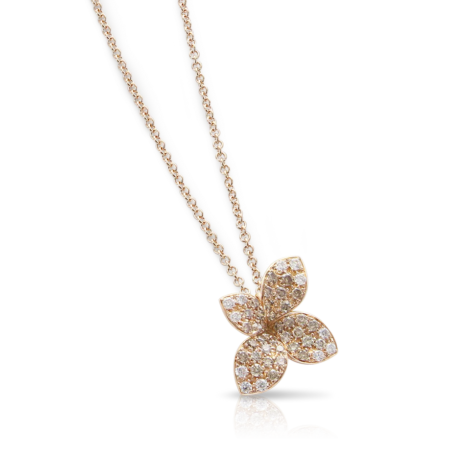 Petit Garden Necklace, Rose Gold with Diamonds, Small Flower