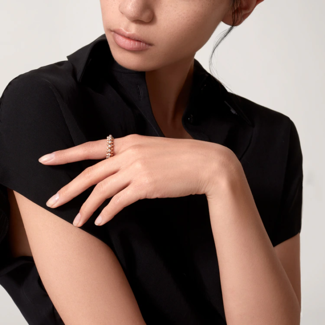 Clash de Cartier Ring, Rose Gold Medium Model, Paved