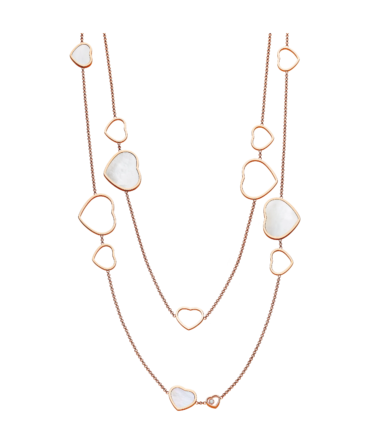 Happy Hearts Sautoir Necklace, Ethical Gold, Diamonds, Mother-of-Pearl